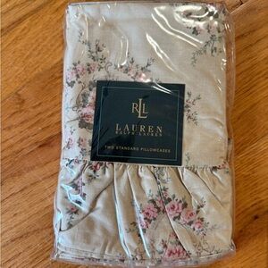Ralph Lauren two standard floral pillowcase with ruffle